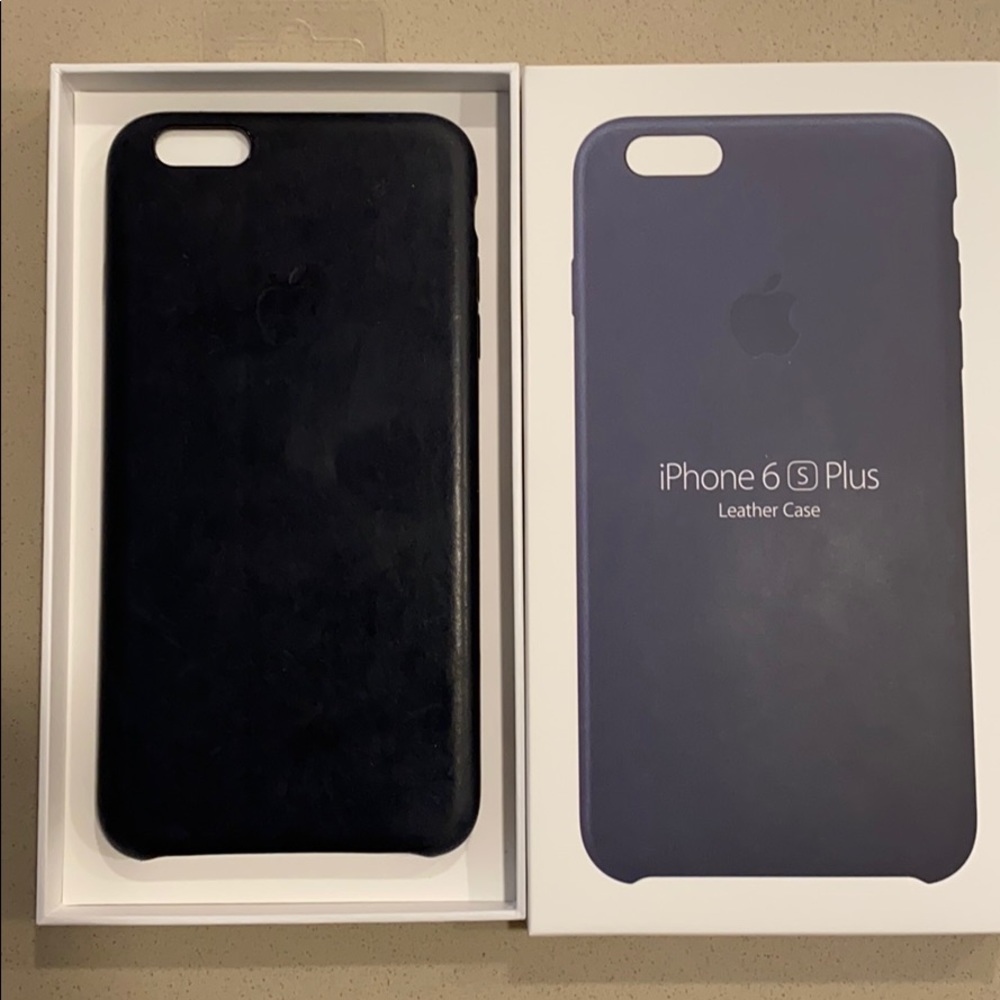 Original iPhone 6/S Plus leather navy blue case!!